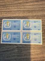 Schweizer Briefmarken, Helvetia, WHO/OMS, Viererblock!