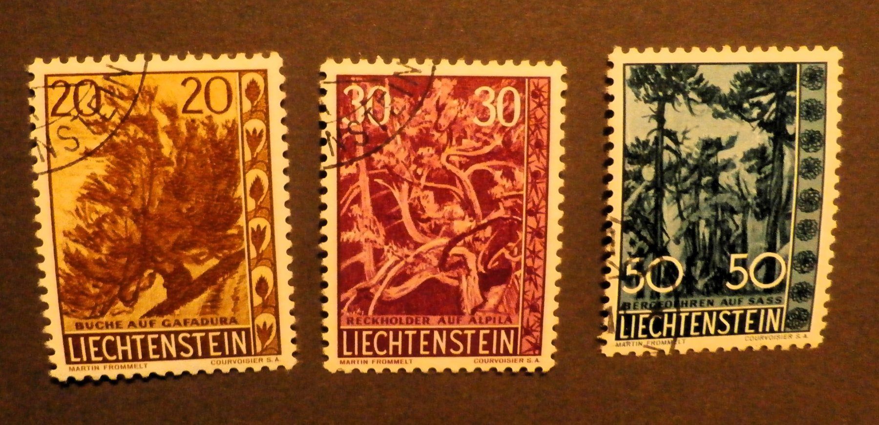 Tutti i francobolli: FL 1960 Heimatliche Bäume Kat 45.- – Usato da Kehrsatz venduto da Bernherb2