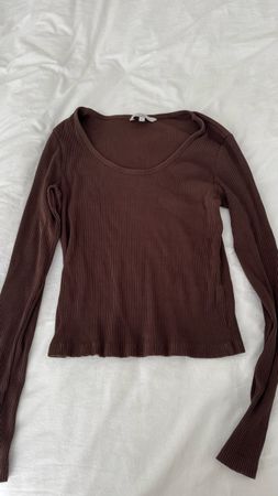 Langarmshirt Clockhouse braun gerippt Grösse XL neuwertig