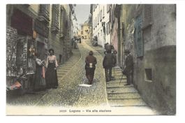 Lugano (TI) Via alla stazione - Kiosk - Ansichtskarten  col.