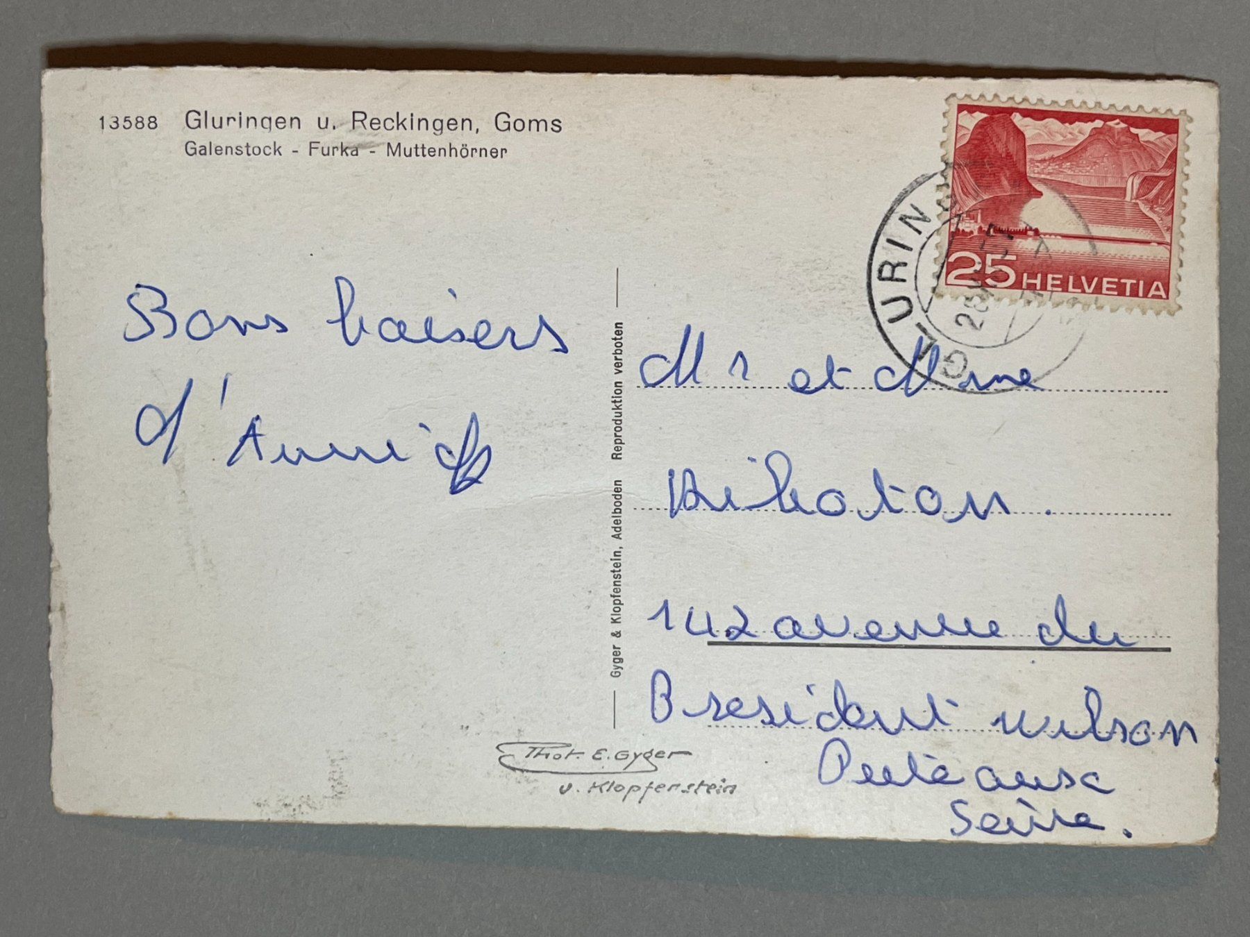 Cartoline postali: Gluringen und Reckingen, Goms – Usato da Steg VS venduto da _vinci_ 1