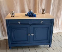 Sideboard/ Kommode blau mit Schubladen und Türen