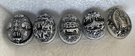5er Set Scherenschnitteier Ostern schwarz weiss 5 Stk
