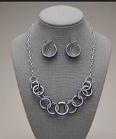 Collier und Creole im Set Silber mit Lapislazuli