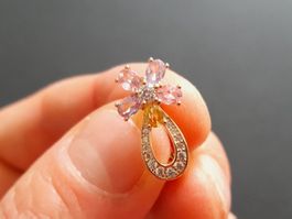 Ohrringe vergoldet 585, 3g, mit Zirkonia
