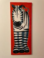 Bild Zebra Malerei auf Leinwand 100x40x2cm