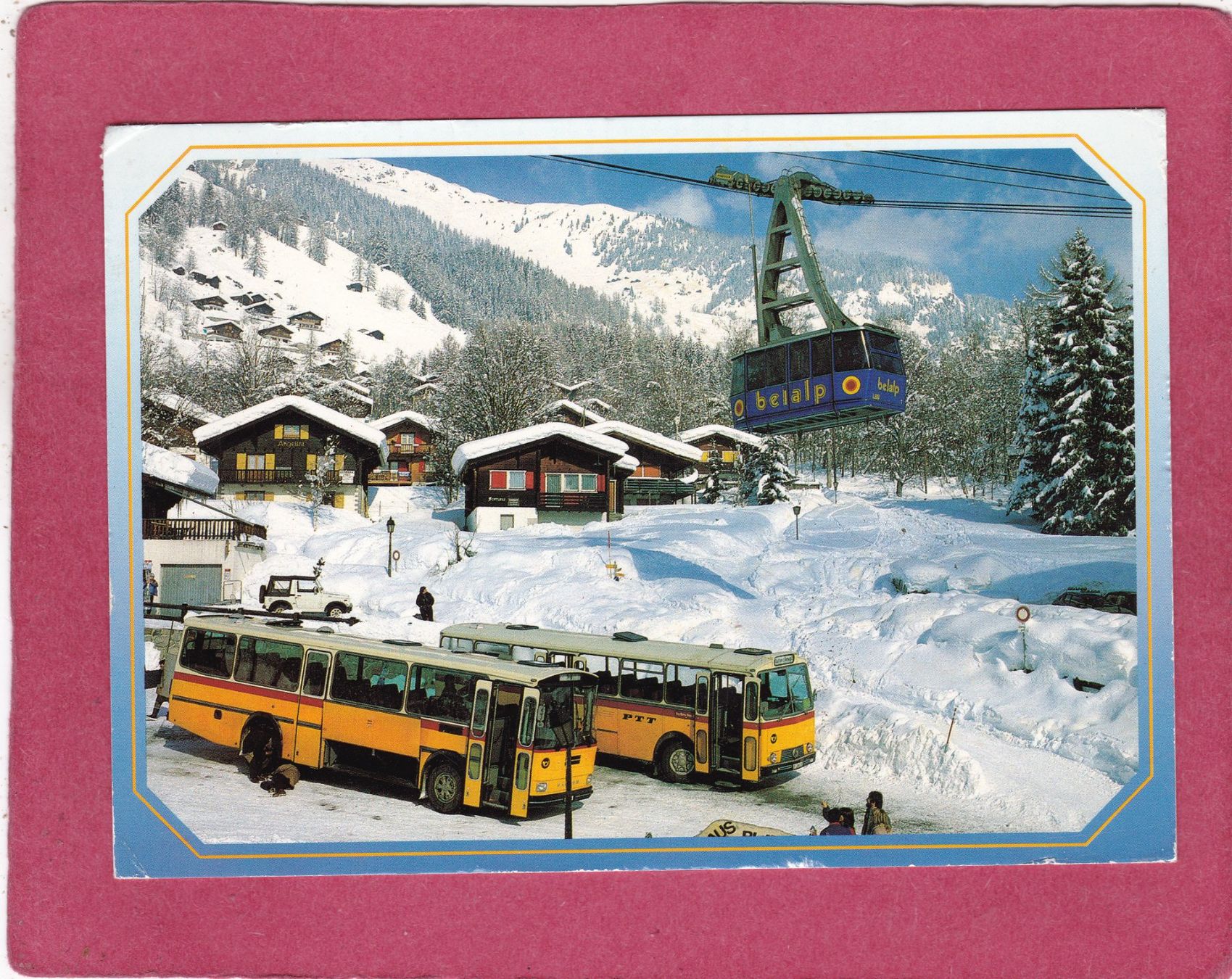Cartoline postali: Blatten ob Naters Seilbahn Postauto 1994 – Usato da Herisau venduto da Lisegrat2008