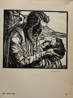 Karl Hänny, Orig. Holzschnitt, sign., Der verlorene Sohn