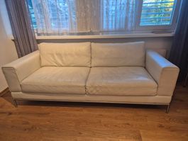 Ikea Arild weisses 3er Leder Sofa