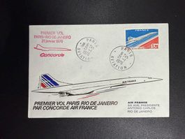 Air France Concorde Erstflugbrief Paris - Rio 1976