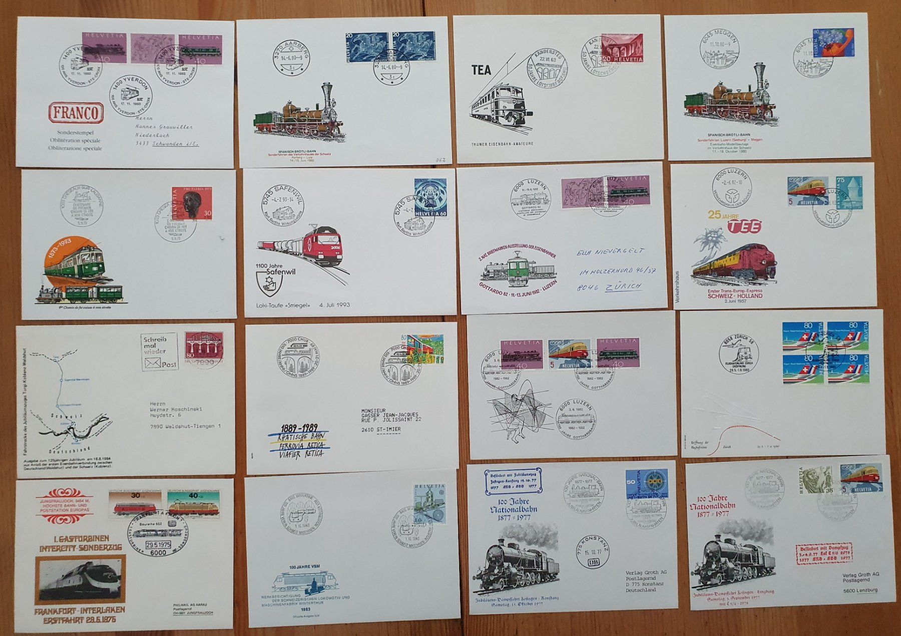 Alle Briefmarken: Schweiz: 150 Briefe mit Bahn Stempel oder Couvert Bahn – Gebraucht aus Dällikon von Minita 3