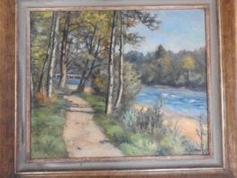 École suisse (XX) - Paysage signée R. Steigner daté de 1947