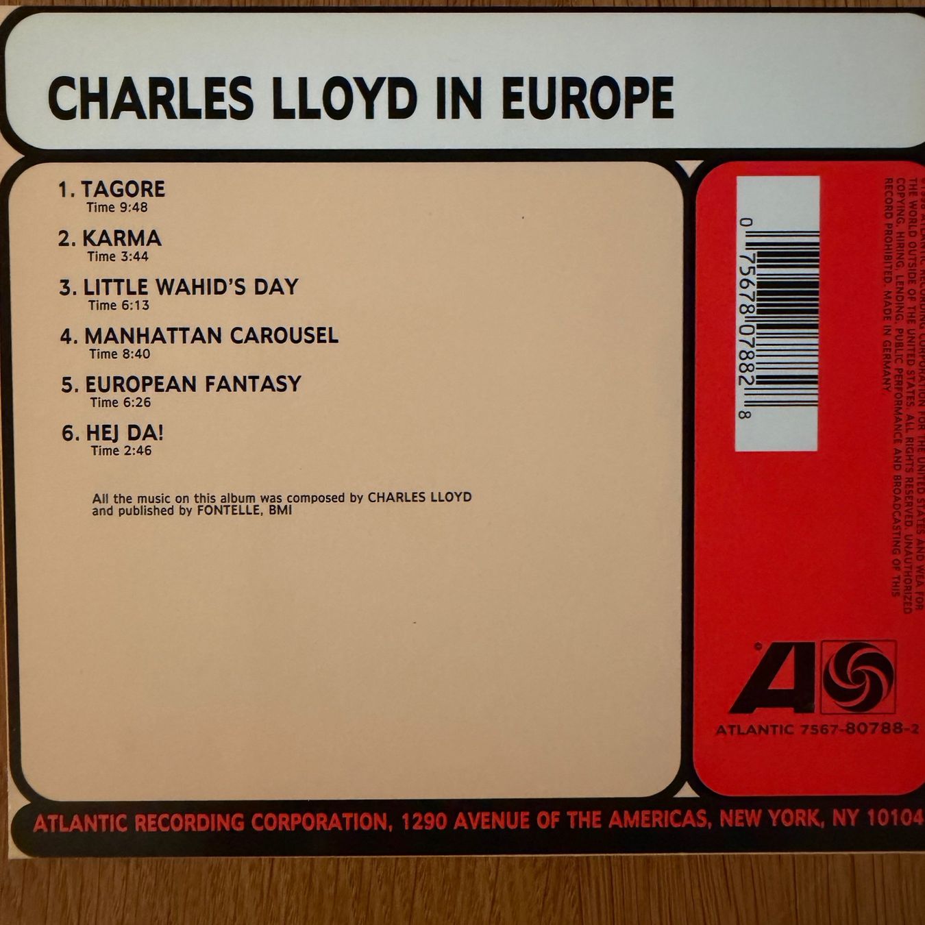 CD: Charles Lloyd with Keith Jarrett, Cecil McBee, DeJohnette CD – Usato da Zug venduto da Mirare9 3