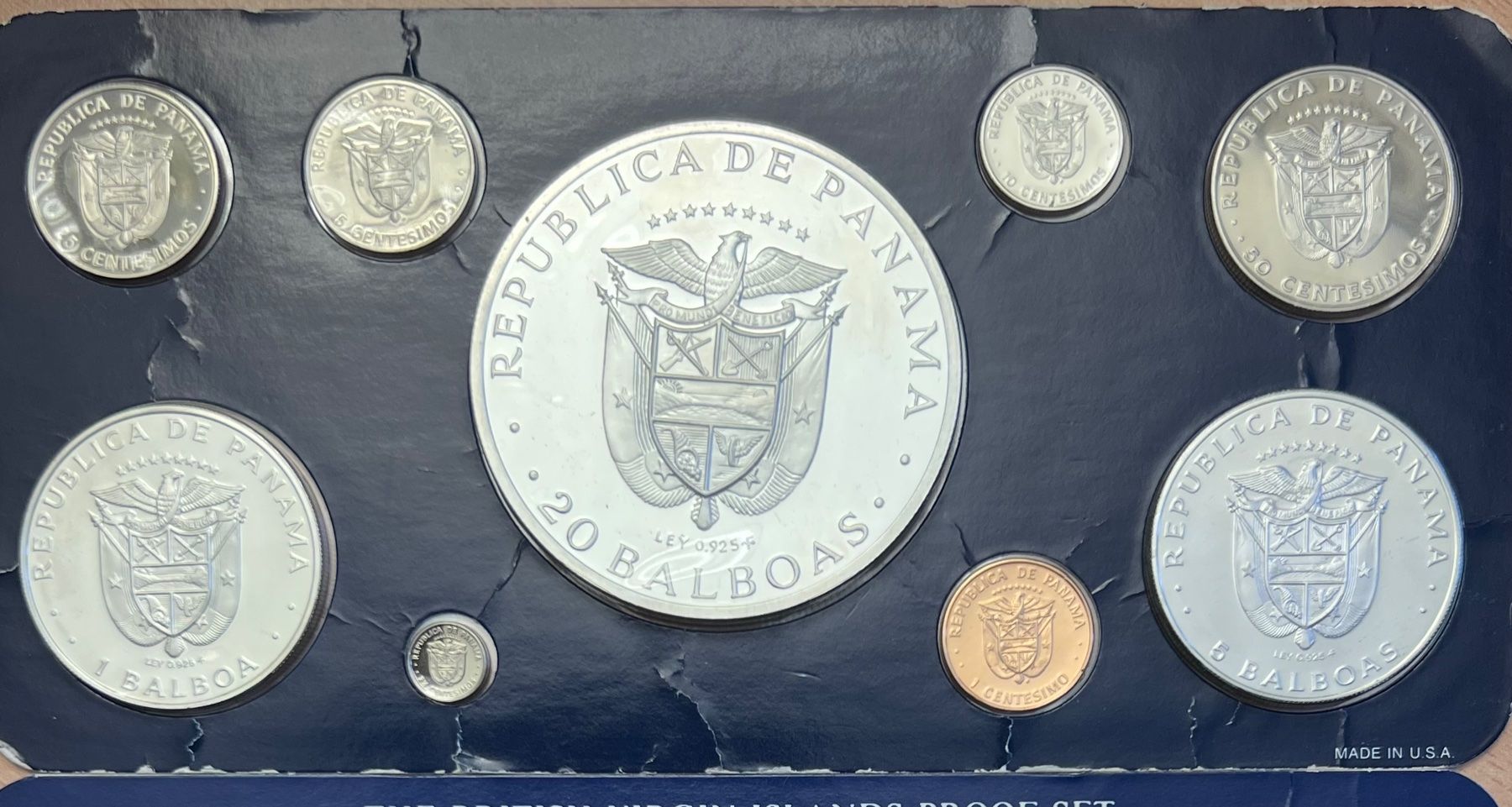 Tutti le monete: Silber Panama & British Virgin Islands Proof Sets Franklin – Nuovo e nell'imballaggio originale da Vaduz venduto da Vella007 1