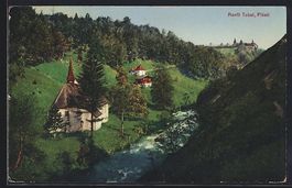 Flüeli-Ranft, Tobel mit Kirche und Flus