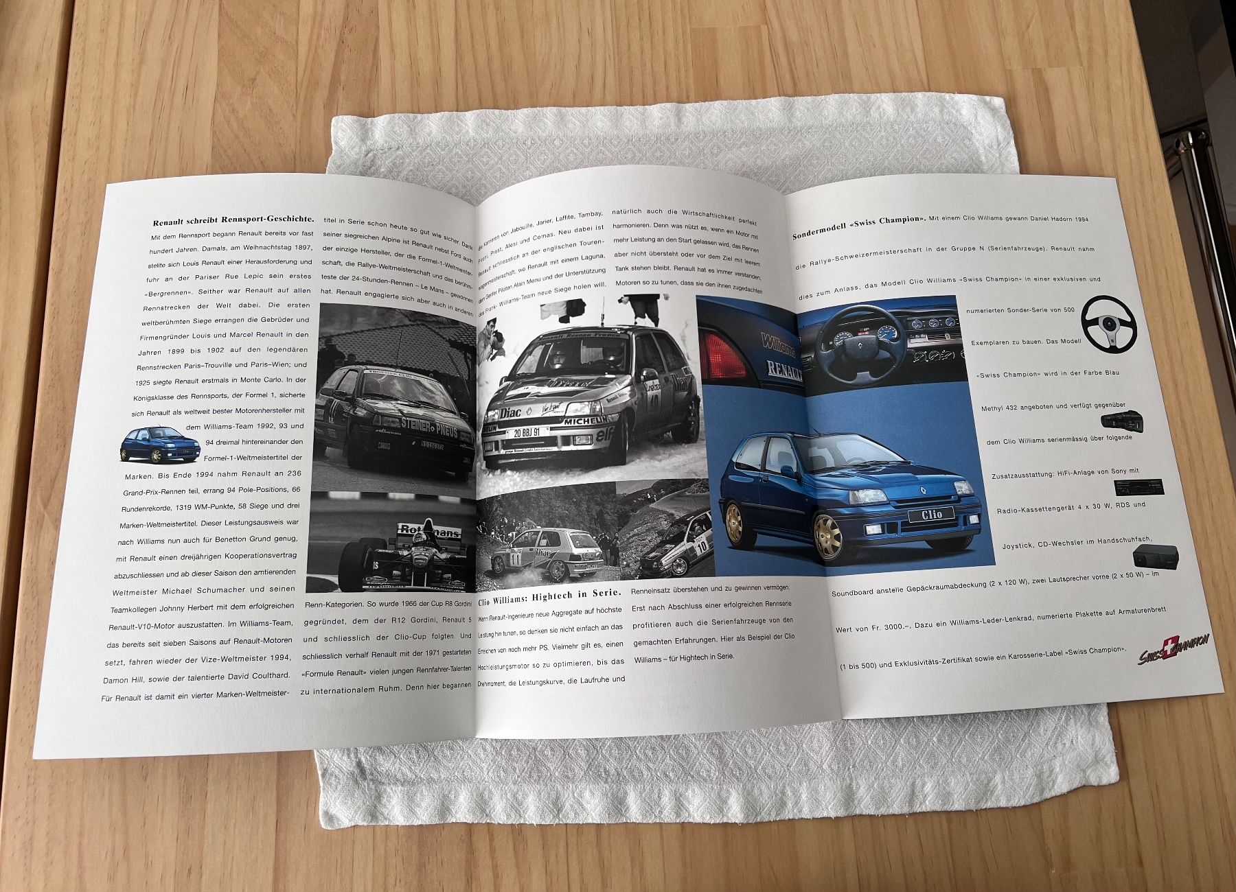 Renault Dokumente: RENAULT CLIO WILLIAMS / SWISS CHAMPION – Neu (gemäss Beschreibung) aus Münchenbuchsee von Volver64 1