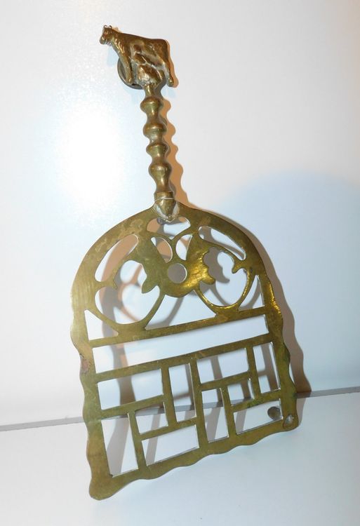 Pfannenaufhänger Aus Antikem Messing – 90 Cm Mit 4 Haken, Küchenregal Für Kochlöffel & Utensilien