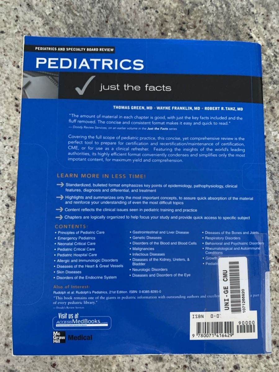 Bücher: Pediatrics: Just the Facts Textbook – Gebraucht aus Genève von sunsustains 1