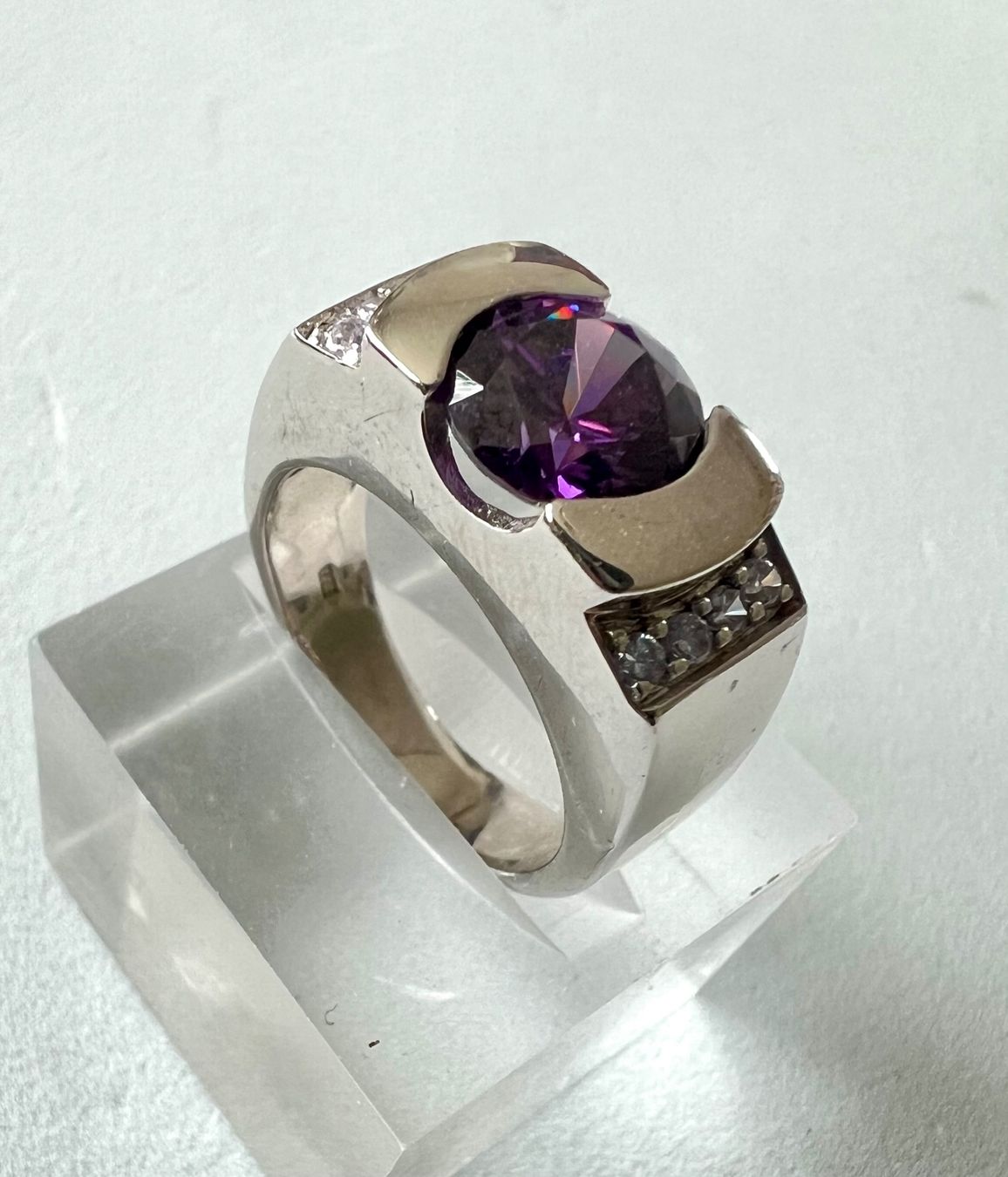 Anelli: Statementring Silber 925 mit grossem Ametrin und Zirkonia – Usato da Ruswil venduto da artbyhand 9