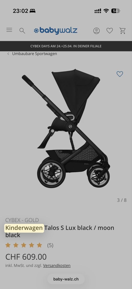 Cybex Carrozzine: Cybex Talos S Lux – Usato da Wiesendangen venduto da Bebel88 5