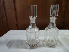 Vintage Kristall Glas Menage Set Essig und Öl Flacon
