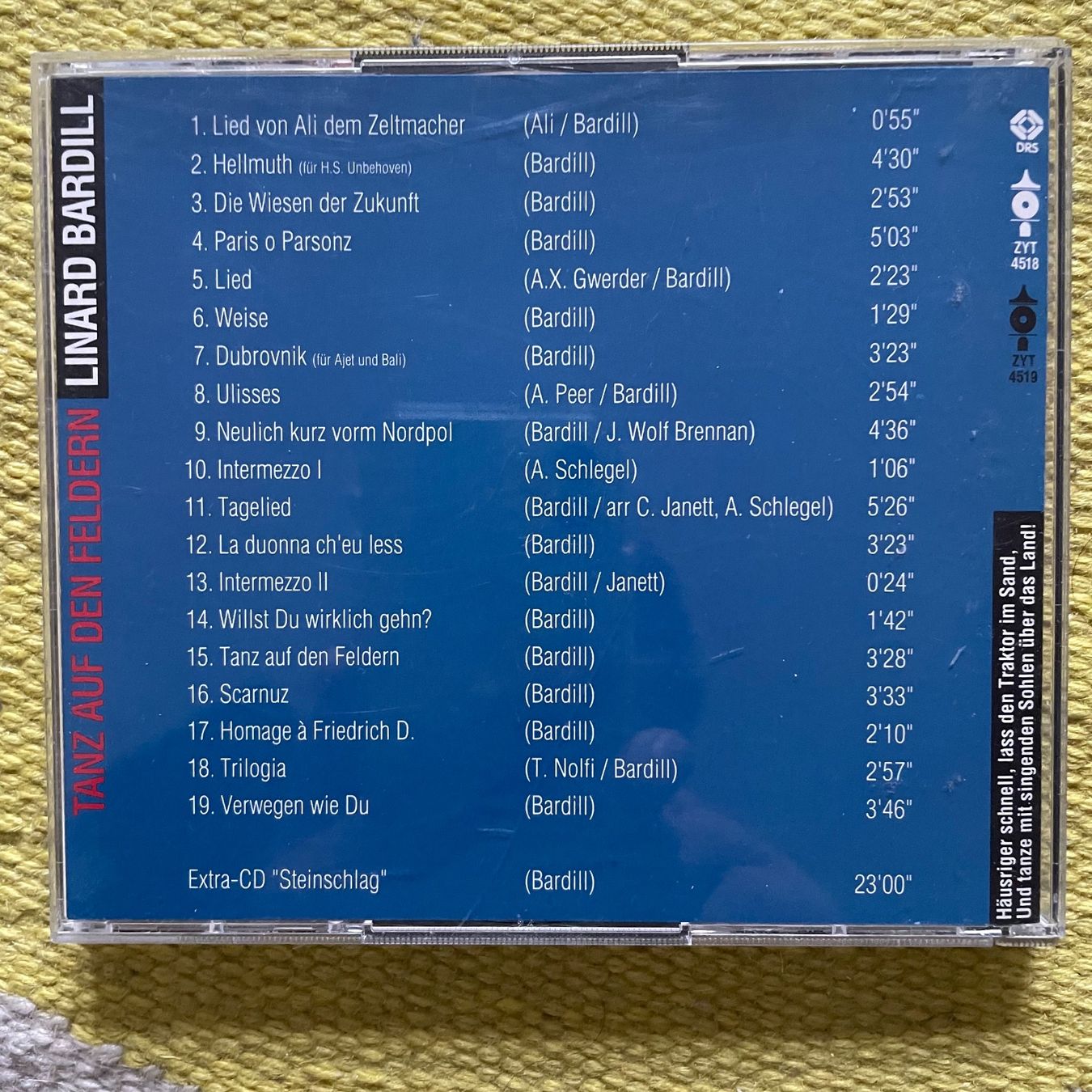 CD: LINARD BARDILL-2CD TANZ AUF DEN FELDERN – Usato da Rorschacherberg venduto da CD-Roli 1