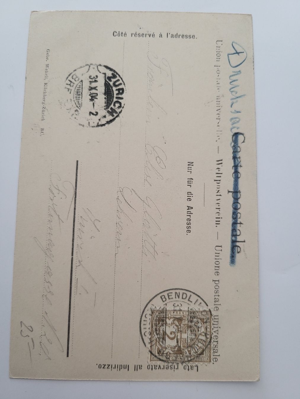 Cartes postales: Ansichtskarte Kilchberg mit Kirche 1904 RN – D'occasion à nunningen par mic_88k2 1