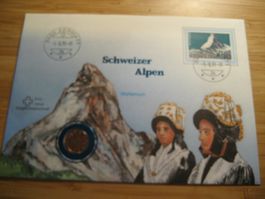 Münzbrief / Glücksbrief ( Schweizer Alpen