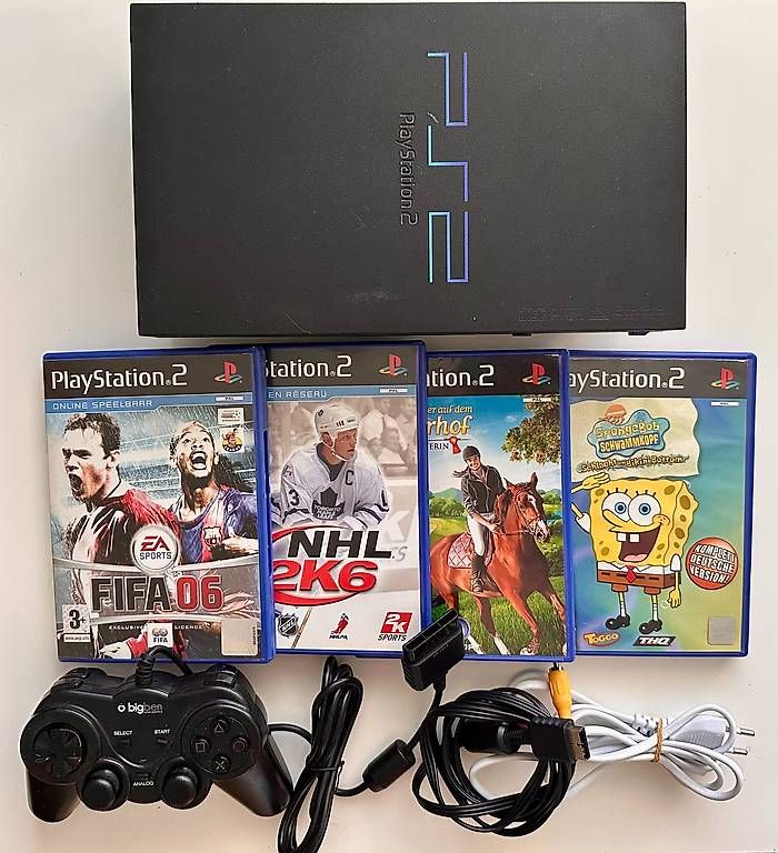 Sony Konsolen: PS2 Sony Playstation 2 Noir 4 jeux – Gebraucht aus Couvet von nay_prh5