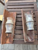 Wandkerzenhalter mit Ziegelstein und Glashalterung 2 Stk