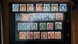 Los 26 CH-Briefmarken "Stehende Helvetia" über 120 Jahre alt