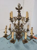 Kronleuchter 14-armig/flammig aus Messing / Vintage
