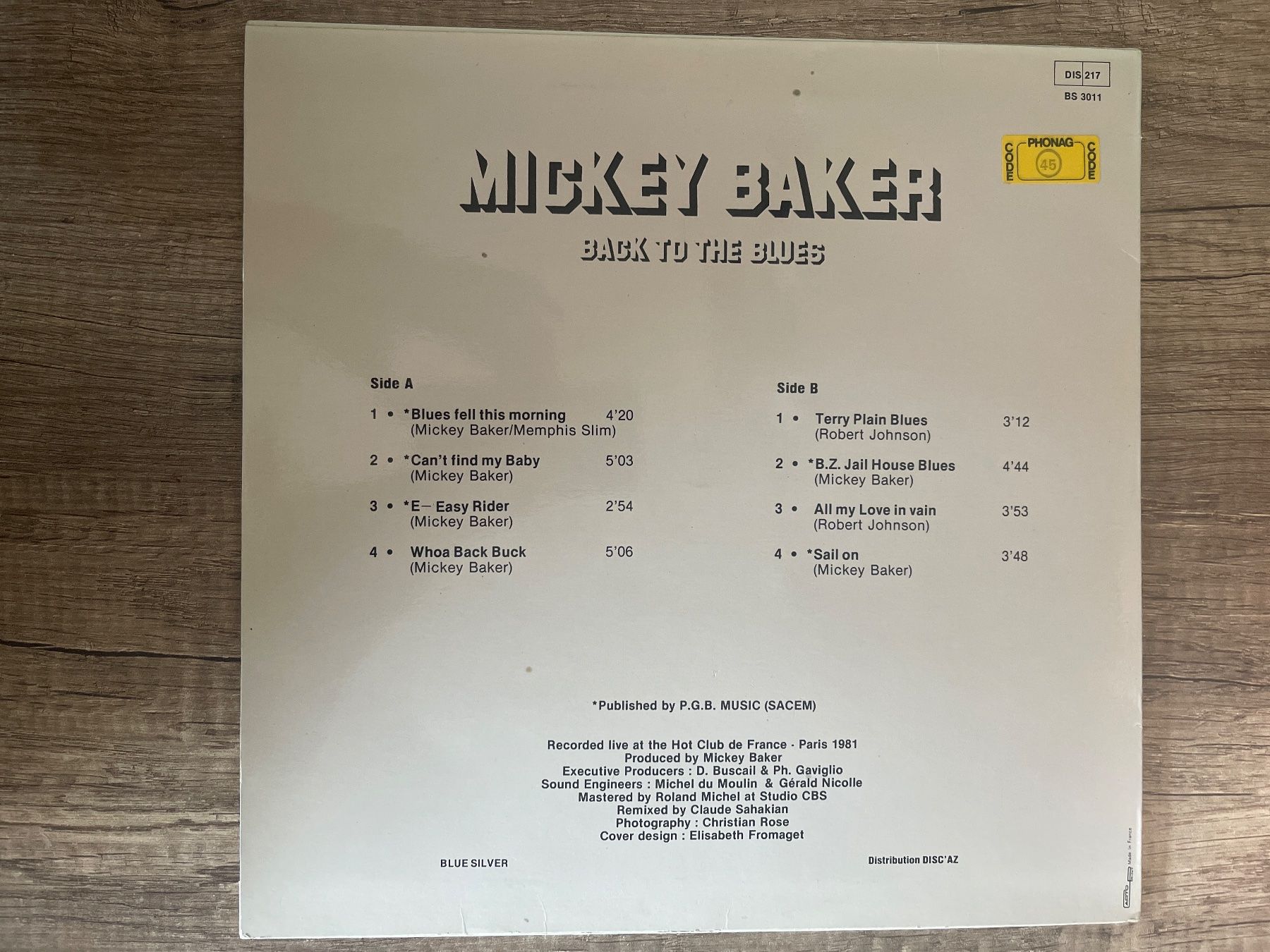 Dischi in vinile: S1888/Mickey Baker - Back to the Blues – Usato da Frutigen venduto da Philippe_jsp 1