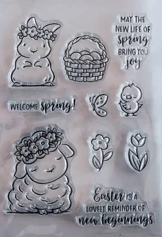 Timbri: Silikonstempel Ostern Frühling – Nuovo e nell'imballaggio originale da Kaltbrunn venduto da schere-stein-papier