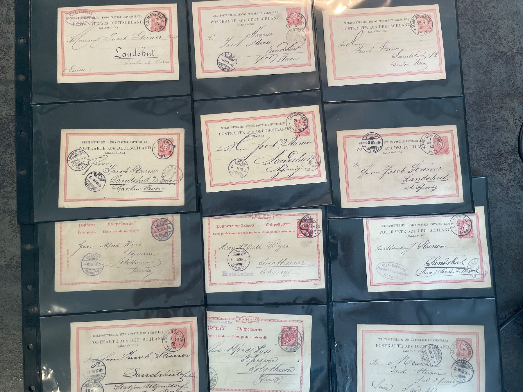 Tutti i francobolli: 36POSTKARTEN, Einzigartige Korrespondenz 1882-1884/1892/1898 – Usato da Bronschhofen venduto da Ratz 6