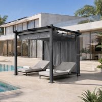 Pergola 3x3m Aluminium Pavillon mit Magnet-Markise