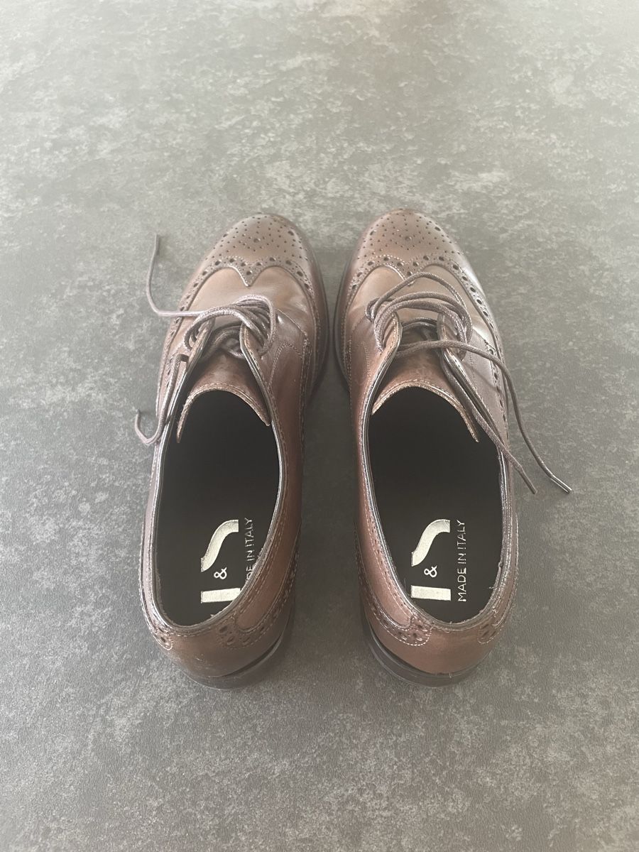 Herrenschuhe: BRAUNE LEDERSCHNÜRSCHUHE MIT LOCHMUSTER – Neu (gemäss Beschreibung) aus Kaiseraugst von Davide_P 2