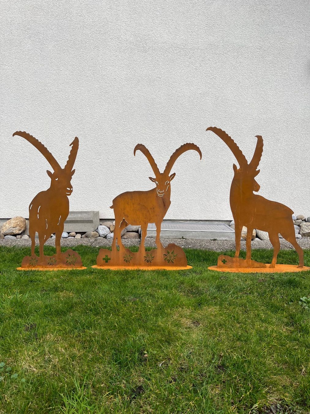 Alle Dekorationen: Edelrost Steinbock mit Gesicht, Rostdeko,Gartendeko,Rosttier – Neu (gemäss Beschreibung) aus Honau von Freude1234 4