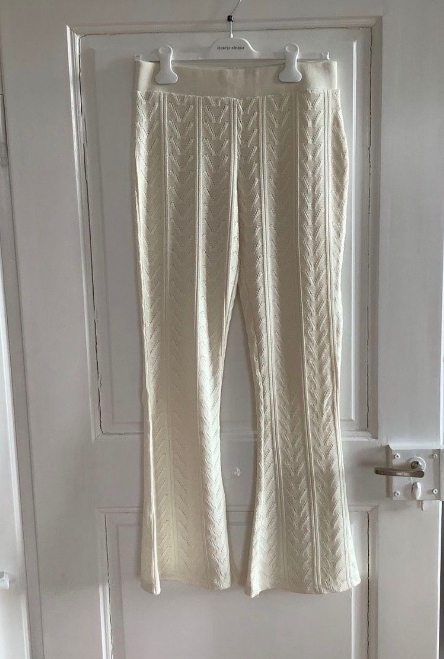 Zara Hosen: Strickhose ecru Boho gemustert Zara M – Neu (gemäss Beschreibung) aus Ascona von Buisy81