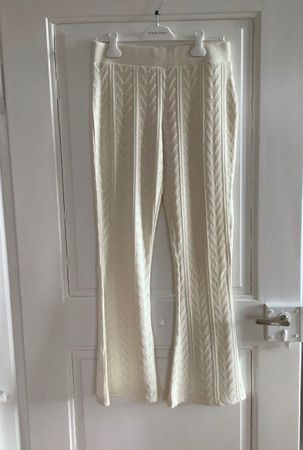 Strickhose ecru Boho gemustert Zara M