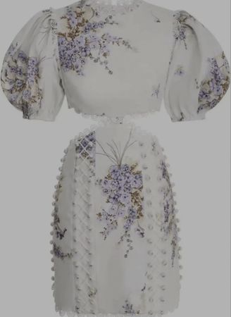 Zimmermann Dress Floral Print Linen Cutout Detail
