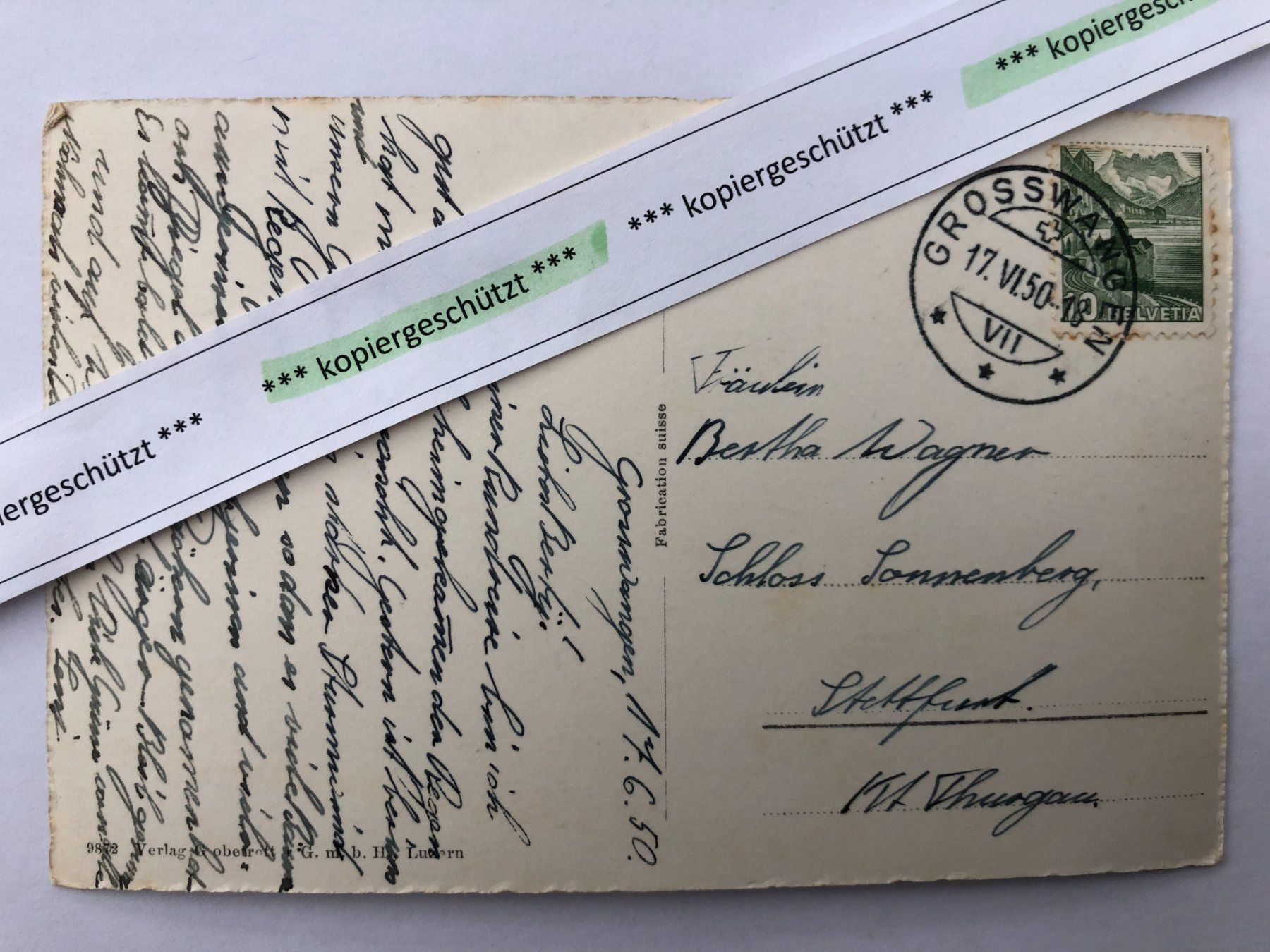 Cartoline postali: 1950 Grosswangen alt schön AK – Usato da Hefenhofen venduto da Bierinder 1