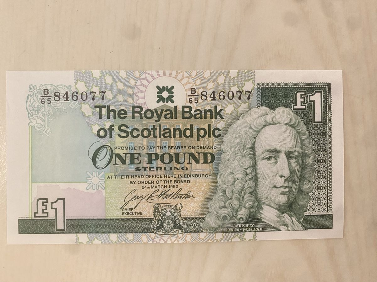 Billets de banque: Banknote 1 Pound Scotland   NEU – Neuf (Voir description) à Muralto par Alex1912