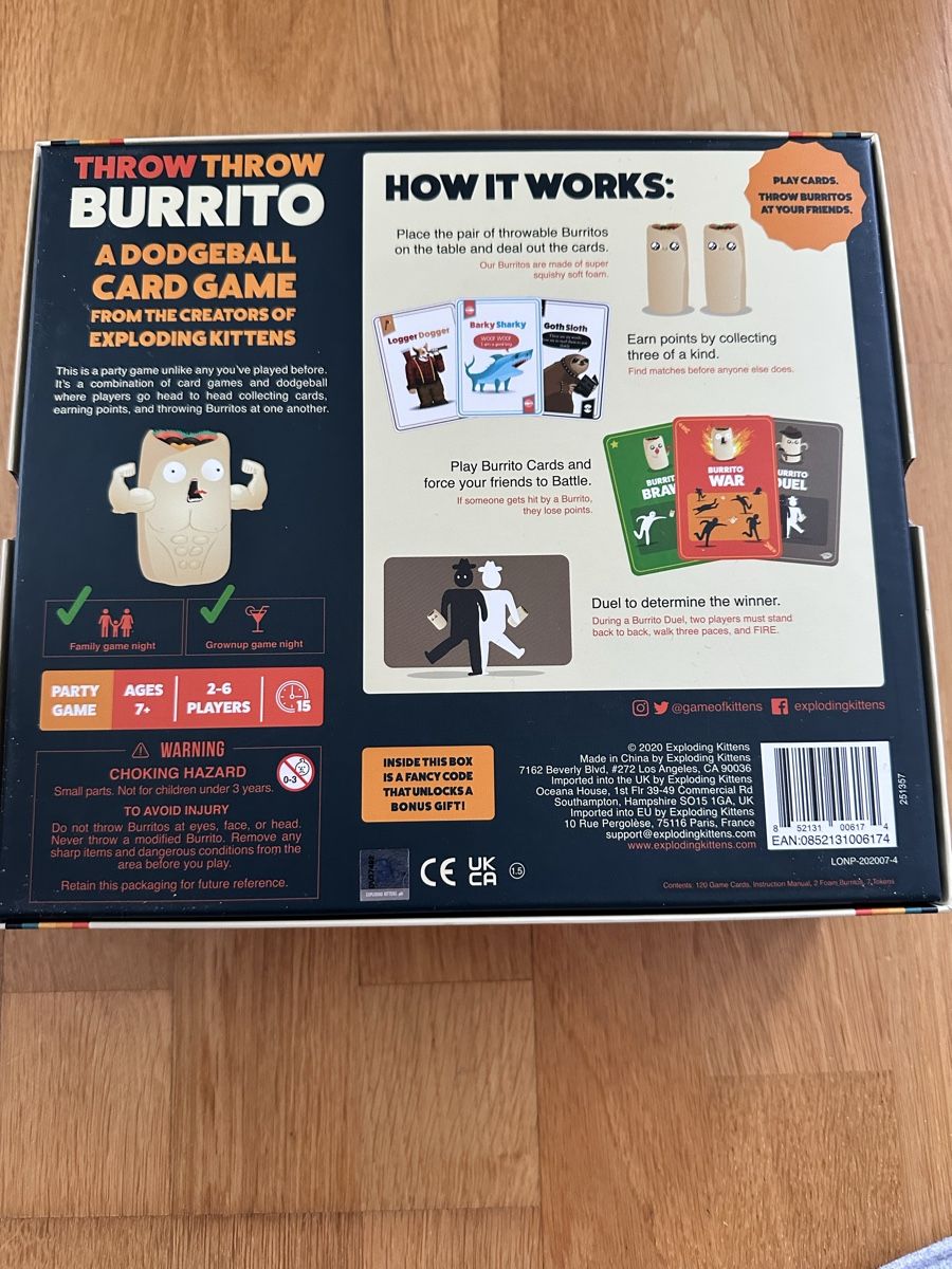 Giochi: Throw Throw Burito Game - Spiel – Usato da Zürich venduto da Rubiwarren 1