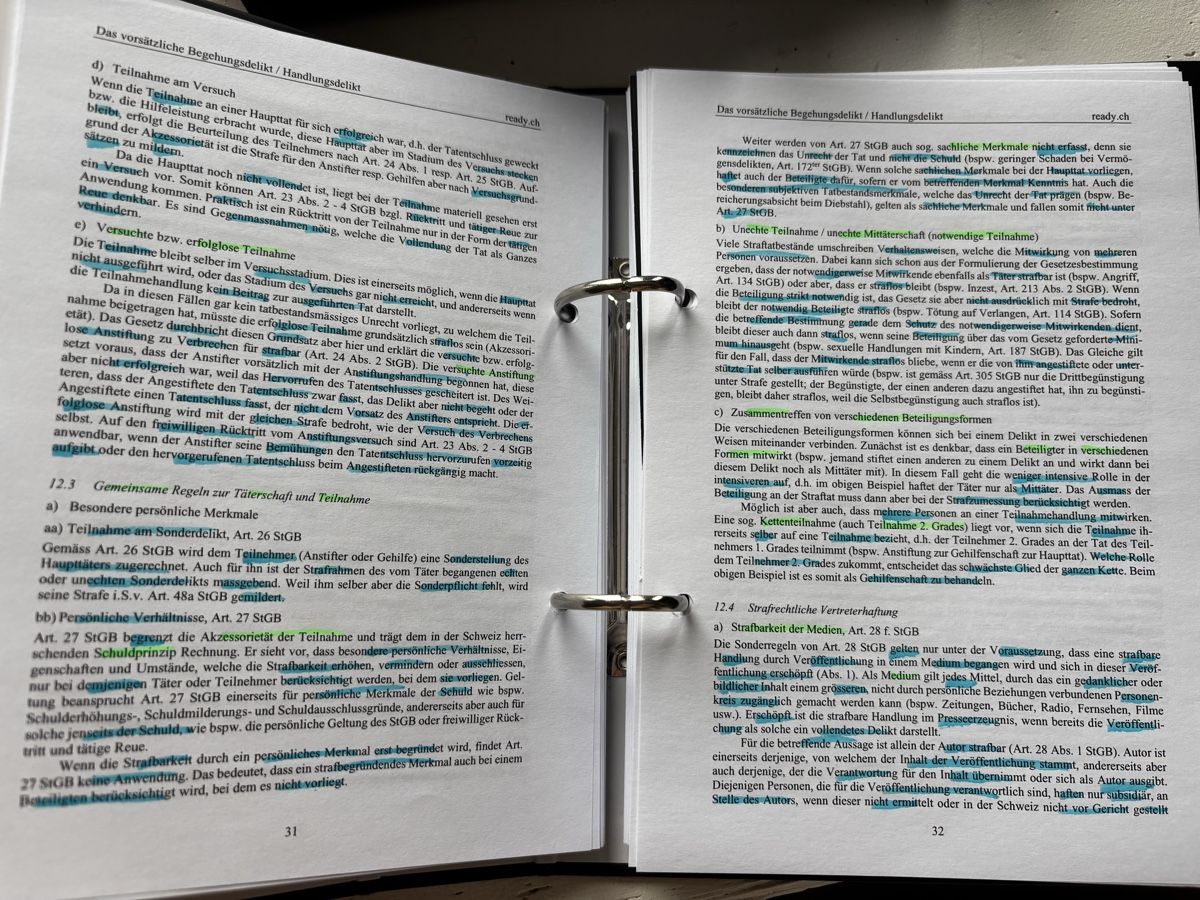 Bücher: Strafrecht AT Ready Ordner – Gebraucht aus Zürich von lil_ggs7 2