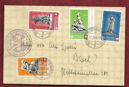 1940 PRO PATRIA BELEG BASLER-BUNDESFEIERMARKEN-TAG