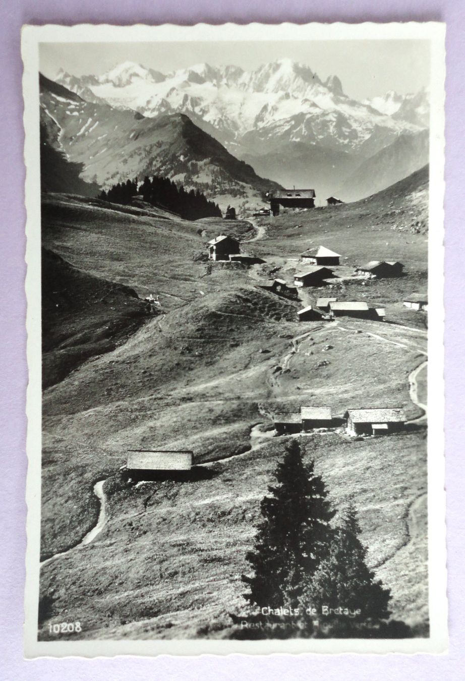 Cartoline postali: Chalets de Bretaye, Restaurant et Aig. Verte – Usato da Fétigny venduto da Billy2miny