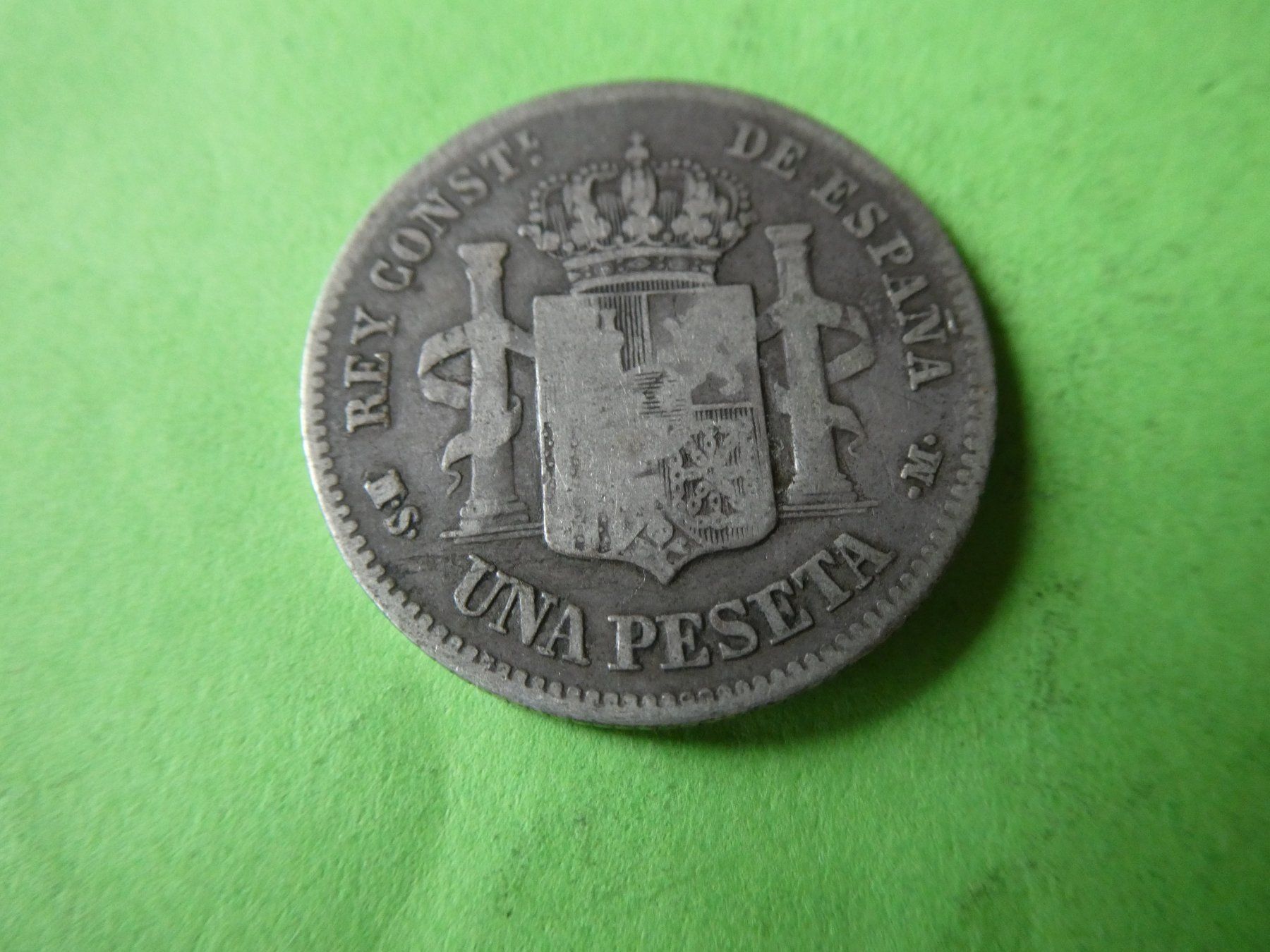 Alle Münzen: Spanien 1881, 1 Peseta - Silber – Gebraucht aus Hinterforst von Rohusri