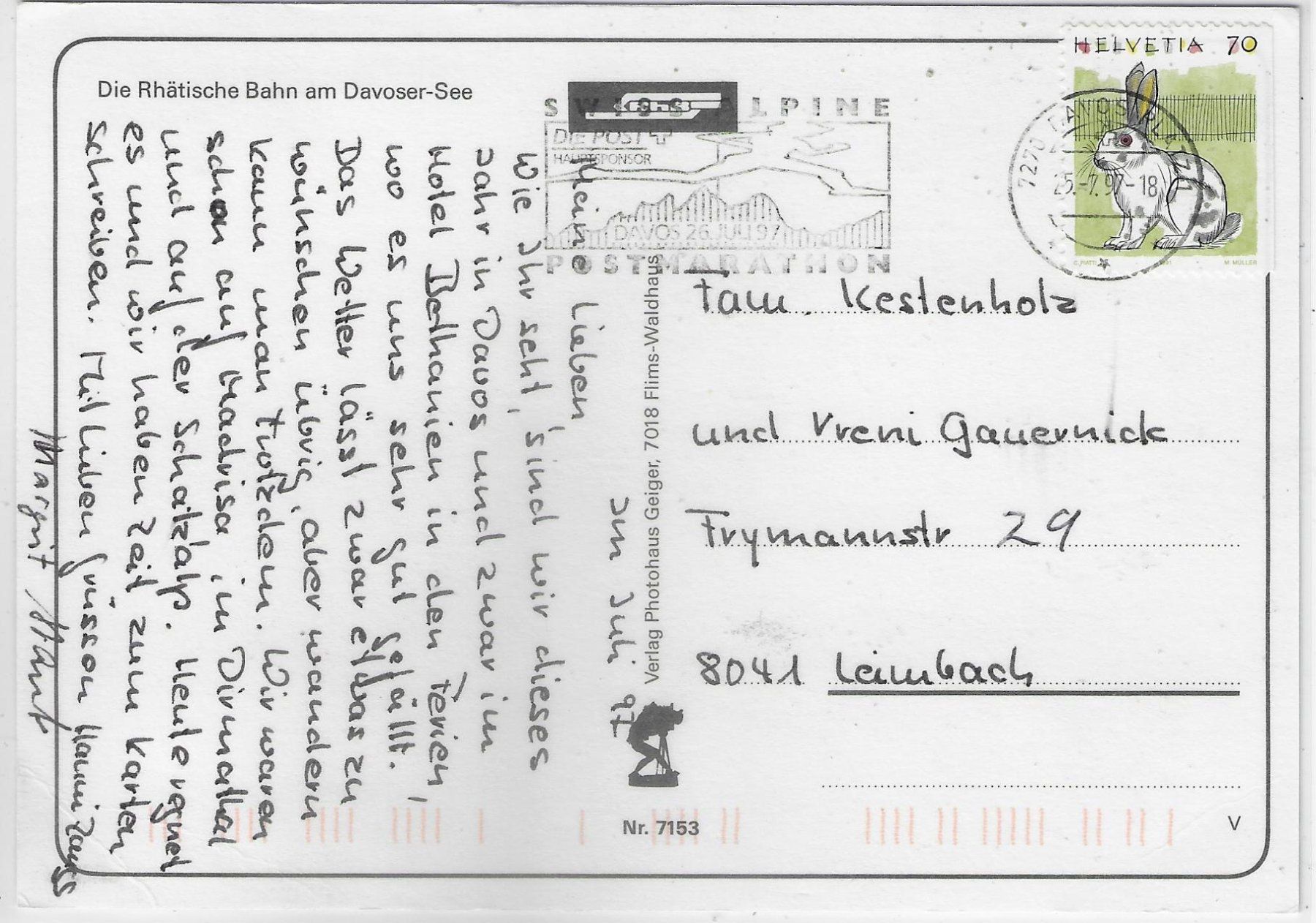 Cartes postales: Die Rhätische Bahn am Davoser-See – D'occasion à Ettingen par Kartenplanet 1