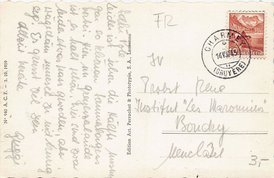 Cartoline postali: Lac de Charmey, circulée 1945 – Usato da Frauenfeld venduto da POML 1